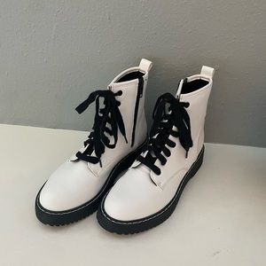 White Madden Girl combat boots